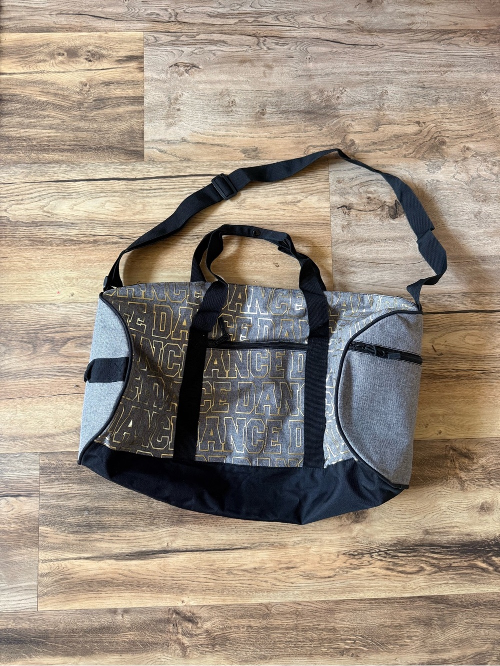 Dance Graphic Gray and Black Duffel Bag